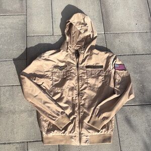 Men's Tan Hooded Jacket